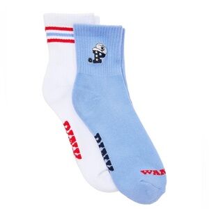 PINK Victoria's Secret “Cowgirl Wanted” Blue and White 2-Pack Quarter Socks- NWT